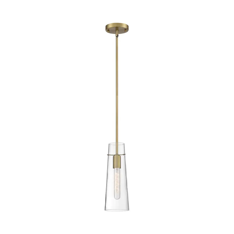 Alondra Mini Pendant - Vintage Brass with Clear Glass - Image 1