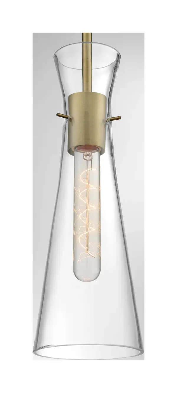 Alondra Mini Pendant - Vintage Brass with Clear Glass - Image 3