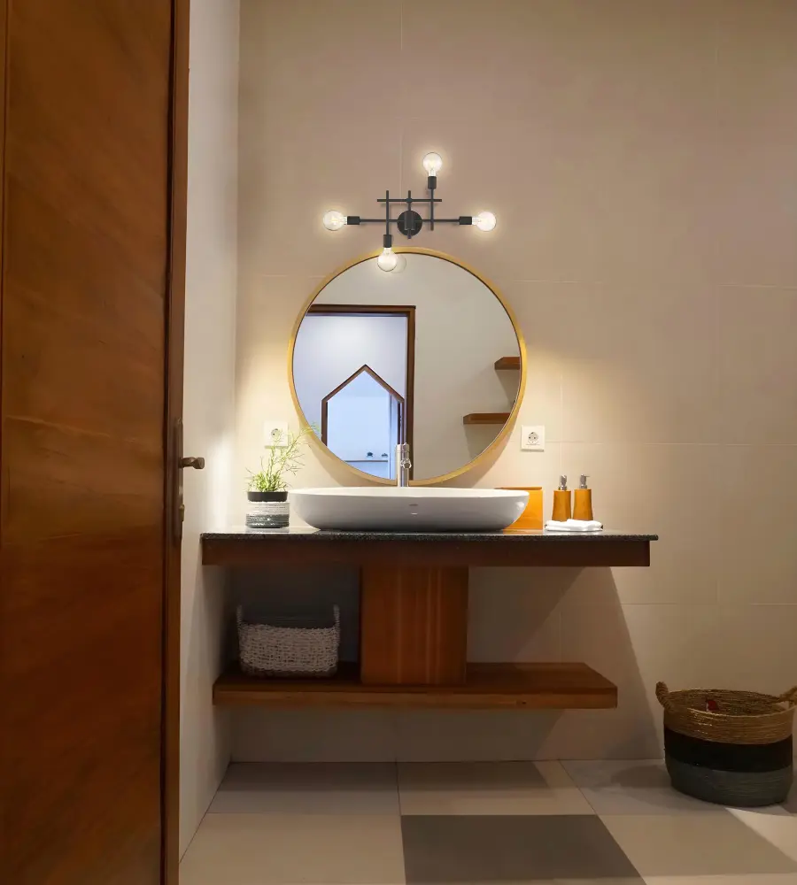 Modern Four-Light Vanity with Bold Black Finish - Image 5