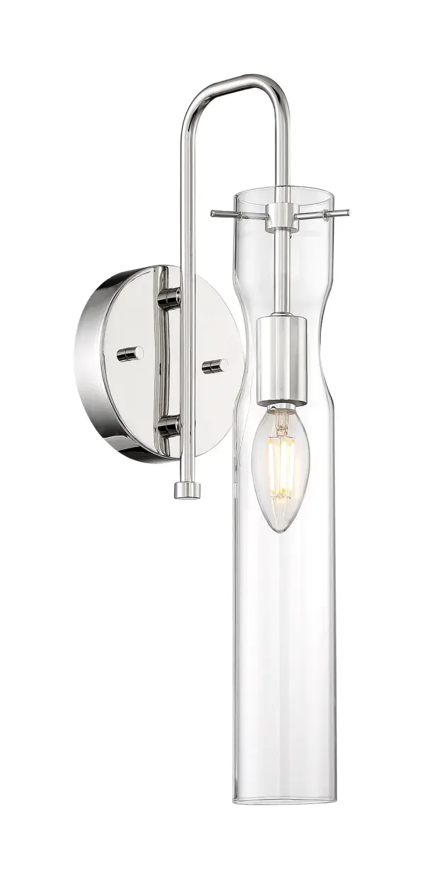 Spyglass Polished Nickel Wall Sconce with Clear Glass - Image 1