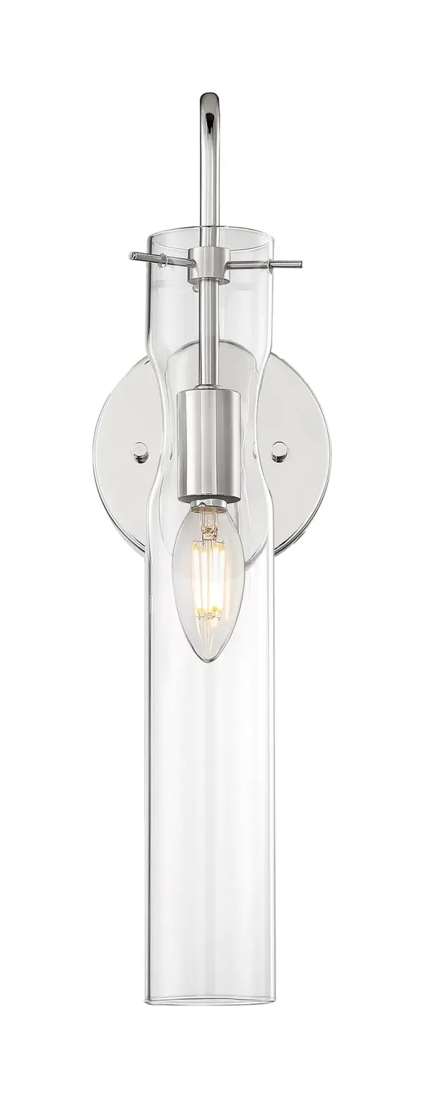 Spyglass Polished Nickel Wall Sconce with Clear Glass - Image 3