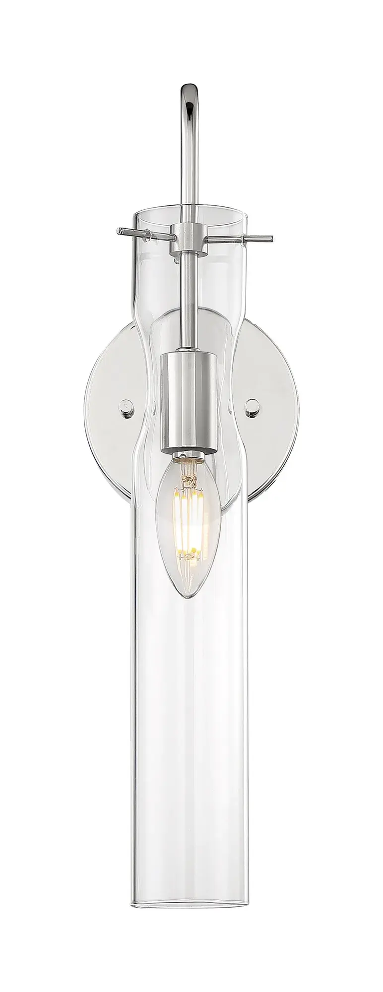 Spyglass Polished Nickel Wall Sconce with Clear Glass - Image 3