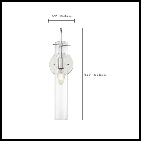 Spyglass Polished Nickel Wall Sconce with Clear Glass - Image 5