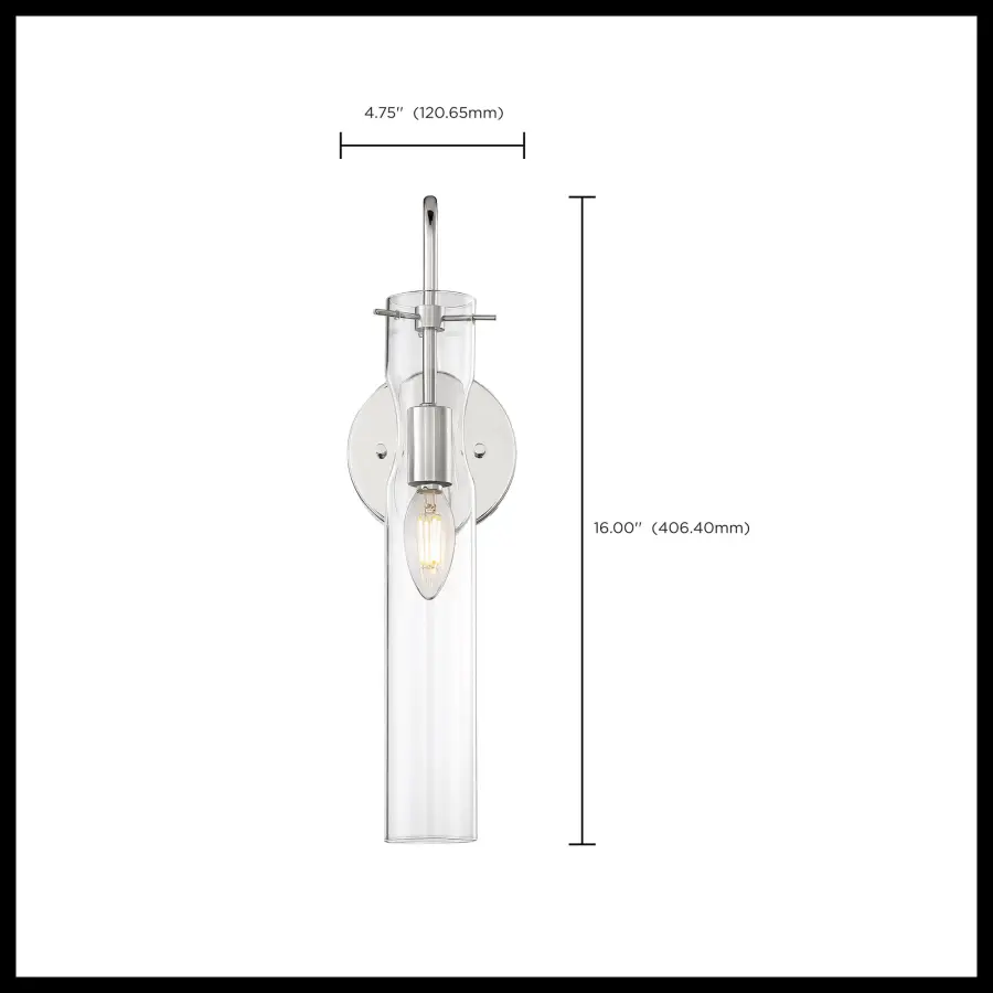Spyglass Polished Nickel Wall Sconce with Clear Glass - Image 5