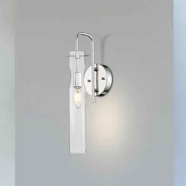 Spyglass Polished Nickel Wall Sconce with Clear Glass - Image 7
