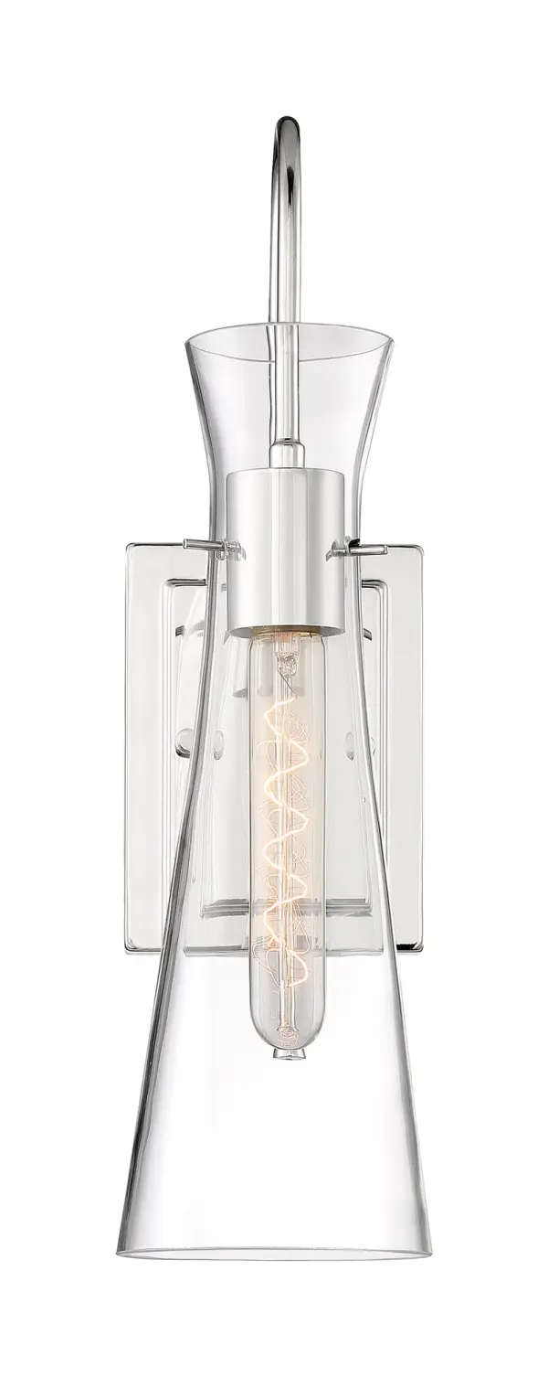 Bahari Polished Nickel Wall Sconce with Clear Glass - Image 3
