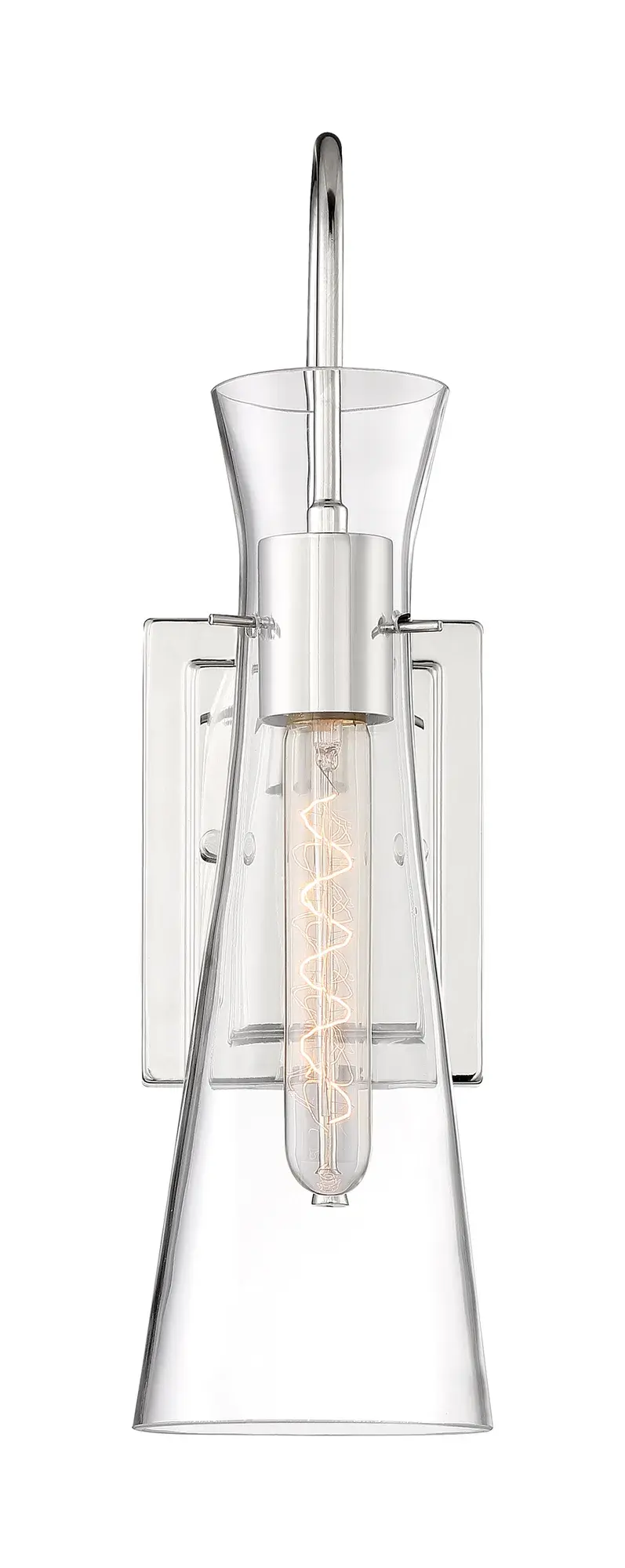 Bahari Polished Nickel Wall Sconce with Clear Glass - Image 3