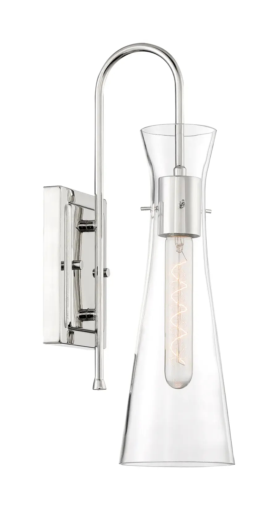 Bahari Polished Nickel Wall Sconce with Clear Glass - Image 4