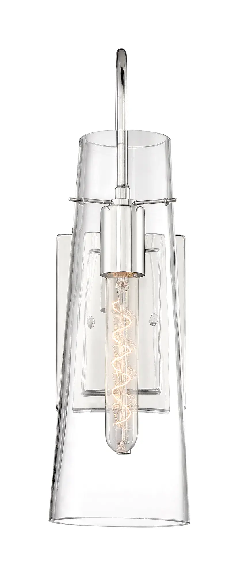 Alondra Polished Nickel Wall Sconce with Clear Glass - Image 3
