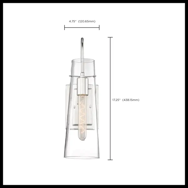 Alondra Polished Nickel Wall Sconce with Clear Glass - Image 5