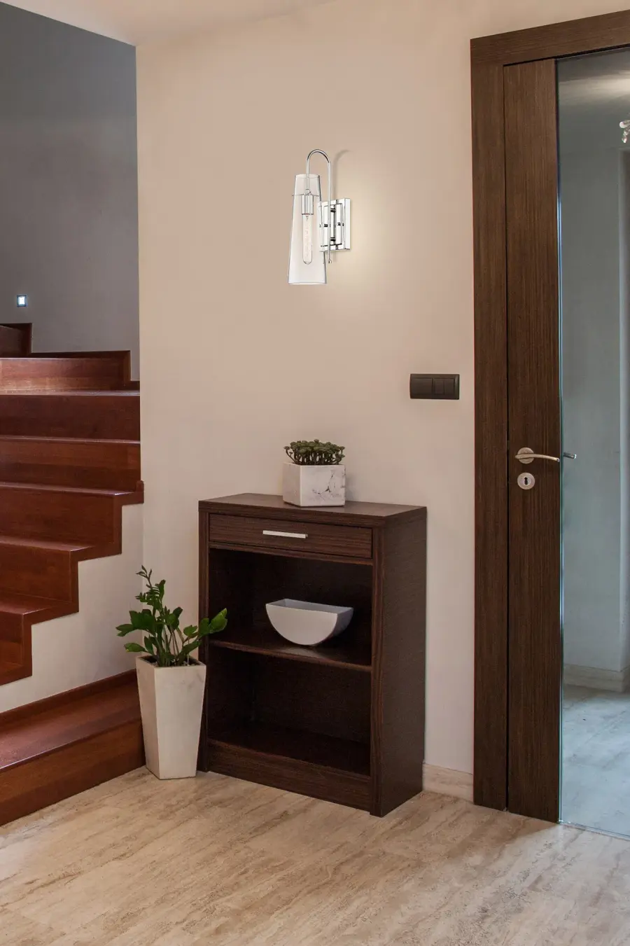 Alondra Polished Nickel Wall Sconce with Clear Glass - Image 6