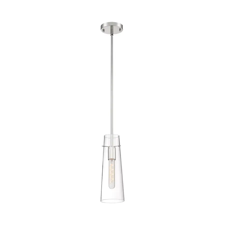 Alondra Mini Pendant - Polished Nickel with Clear Glass - Image 1