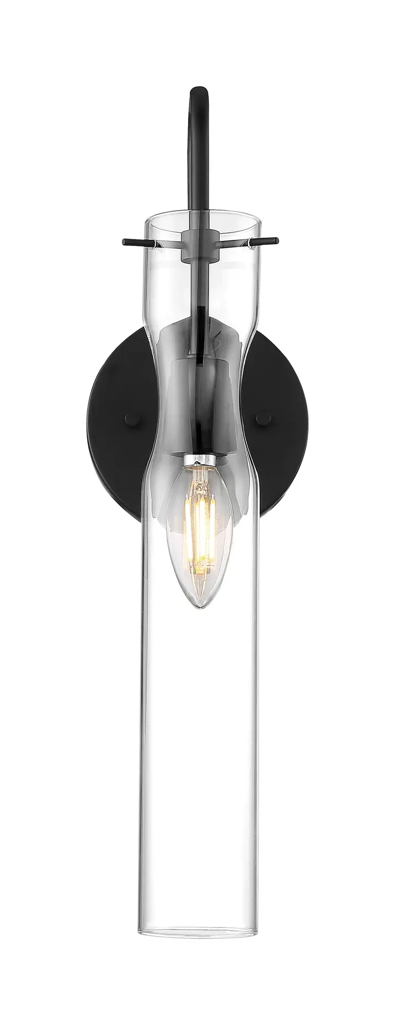 Spyglass Single Light Wall Sconce in Black with Clear Glass - Image 3