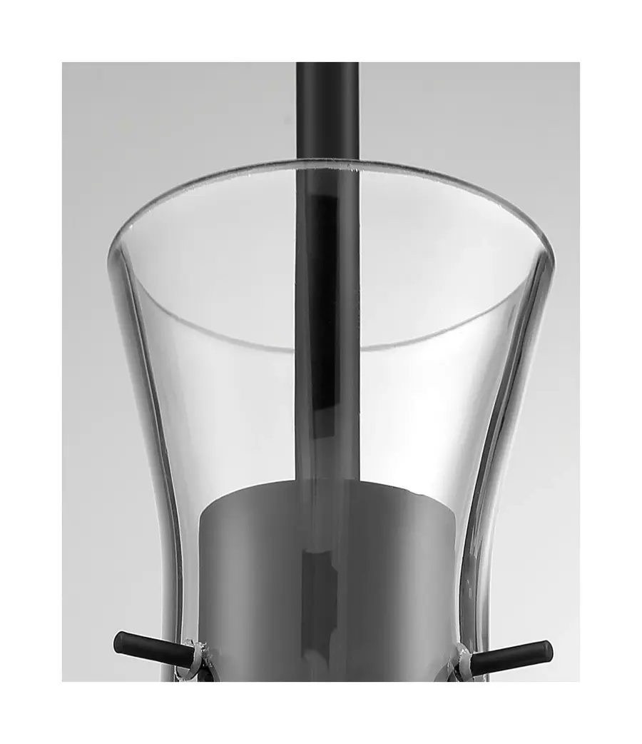 Bahari Mini Pendant - Black Finish with Clear Glass - Image 3