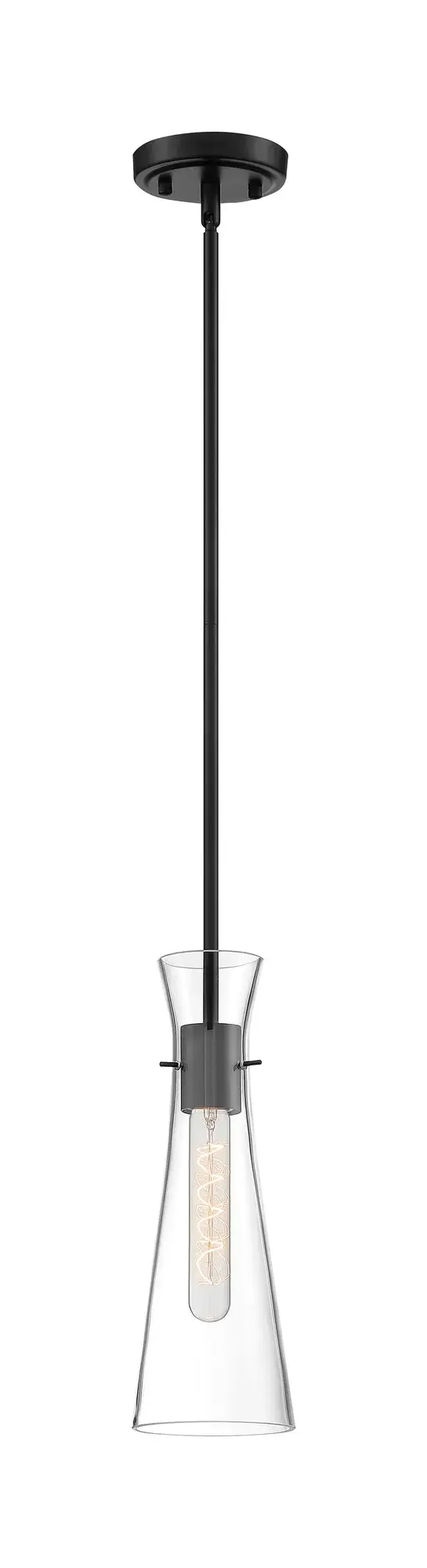 Bahari Mini Pendant - Black Finish with Clear Glass - Image 4
