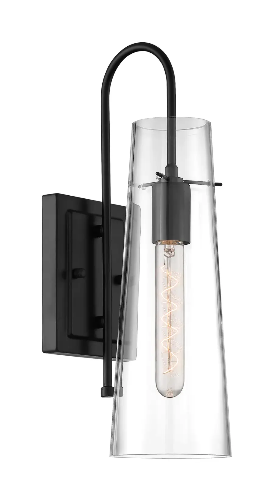 Alondra Wall Sconce - Black Finish with Clear Glass - Image 1