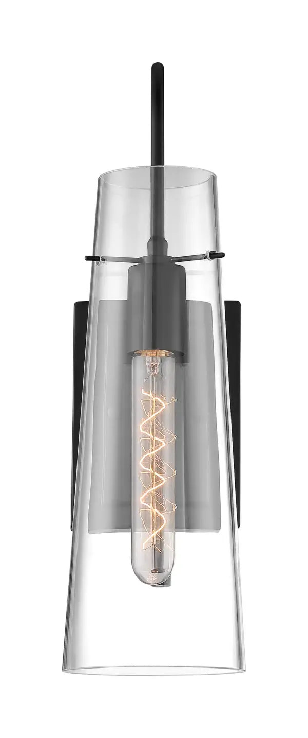 Alondra Wall Sconce - Black Finish with Clear Glass - Image 3