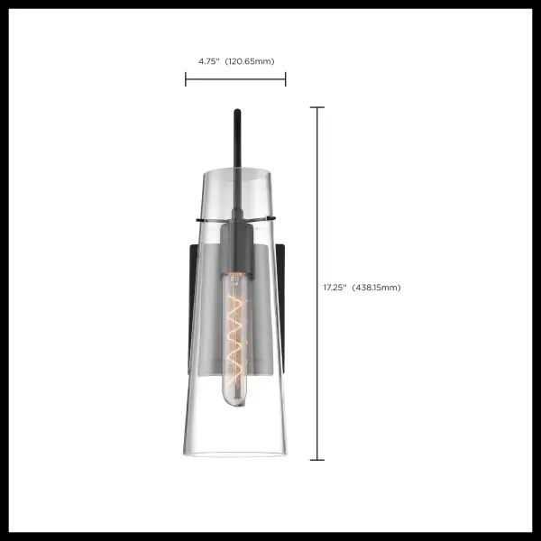 Alondra Wall Sconce - Black Finish with Clear Glass - Image 4