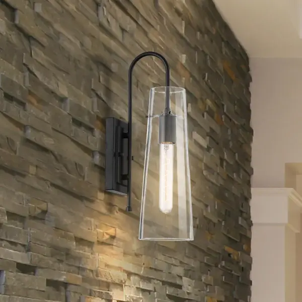 Alondra Wall Sconce - Black Finish with Clear Glass - Image 6