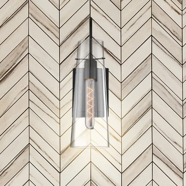 Alondra Wall Sconce - Black Finish with Clear Glass - Image 8