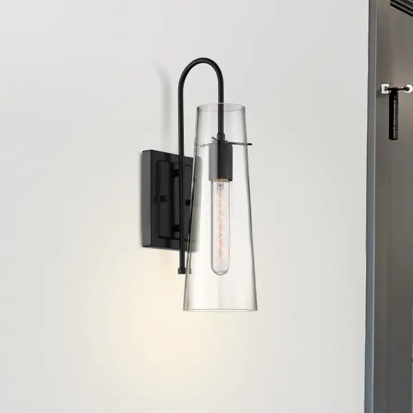 Alondra Wall Sconce - Black Finish with Clear Glass - Image 10