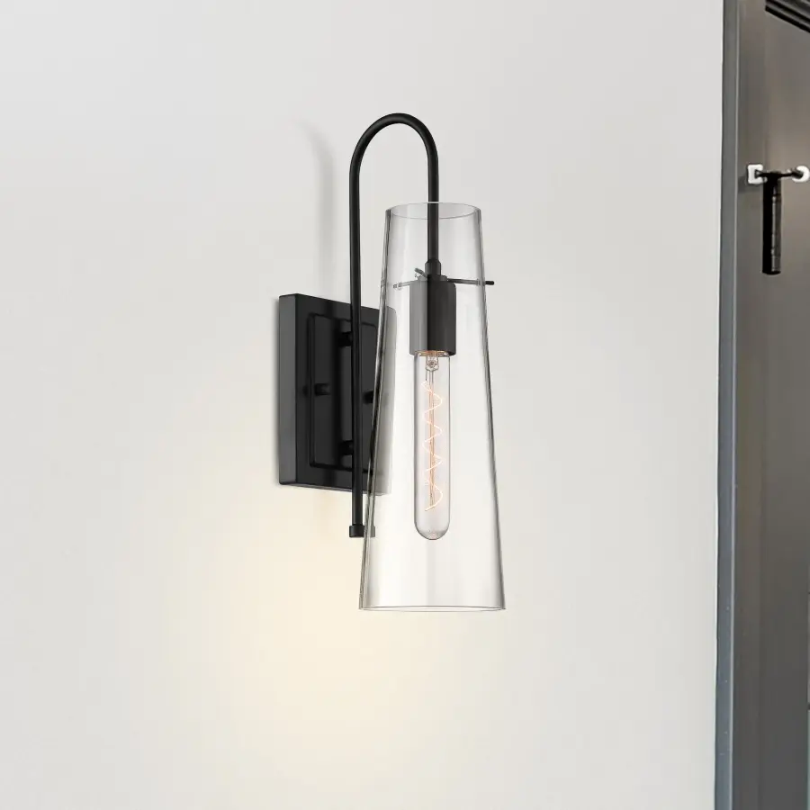 Alondra Wall Sconce - Black Finish with Clear Glass - Image 10