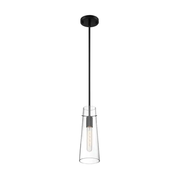 Alondra Mini Pendant - Black with Clear Glass
