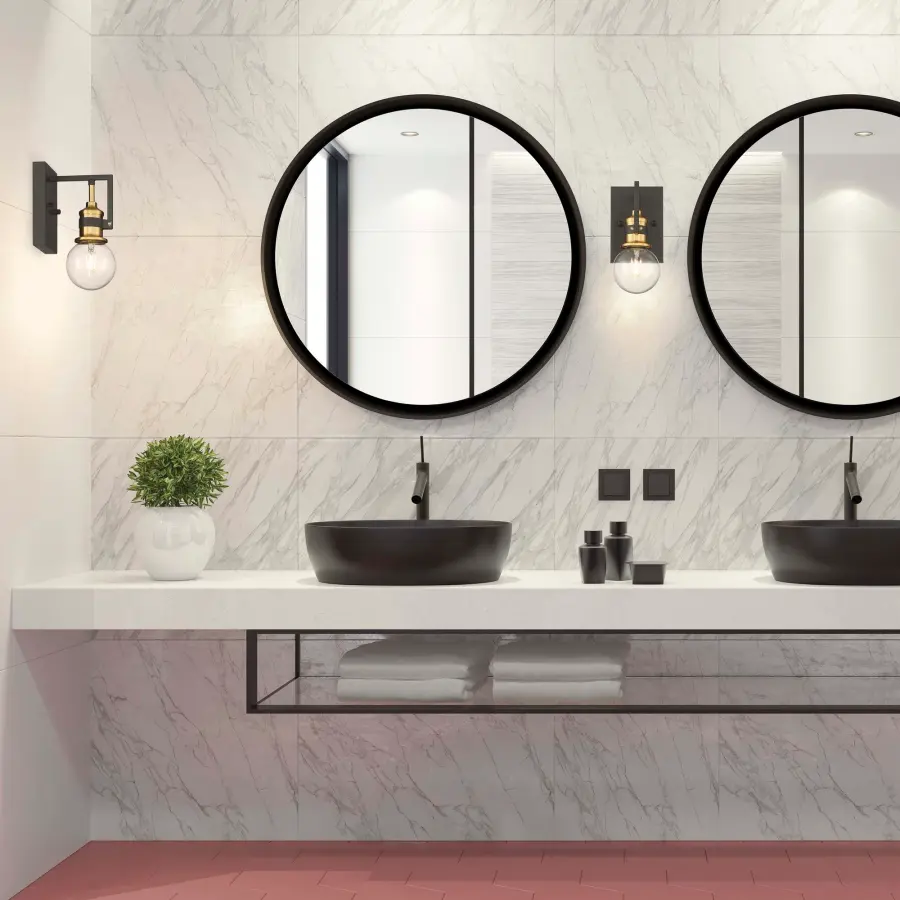 Intention 1-Light Vanity Wall Sconce in Warm Brass and Black - Image 5