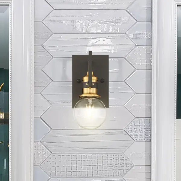 Intention 1-Light Vanity Wall Sconce in Warm Brass and Black - Image 10