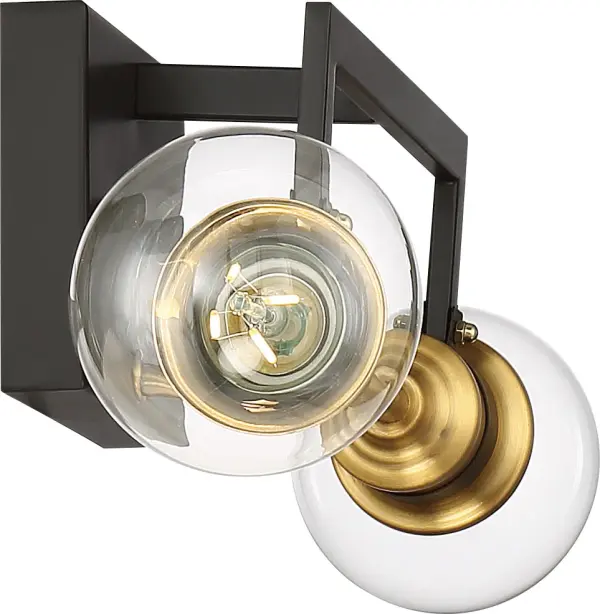 Intention 2-Light Vanity Light in Warm Brass and Black - Image 4