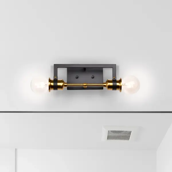 Intention 2-Light Vanity Light in Warm Brass and Black - Image 8