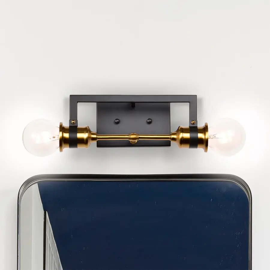 Intention 2-Light Vanity Light in Warm Brass and Black - Image 10