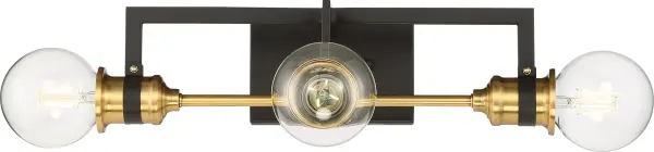 Intention 3-Light Vanity Light in Warm Brass and Black - Image 2