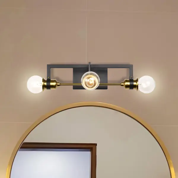 Intention 3-Light Vanity Light in Warm Brass and Black - Image 8