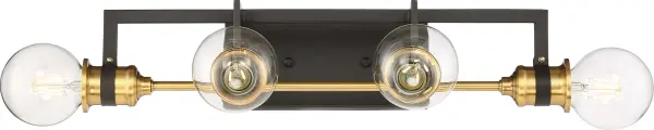 Intention 4-Light Vanity Light in Warm Brass and Black - Image 2