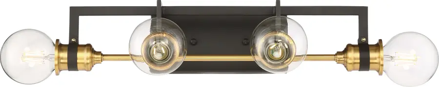 Intention 4-Light Vanity Light in Warm Brass and Black - Image 2