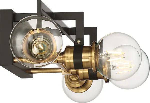 Intention 4-Light Vanity Light in Warm Brass and Black - Image 4