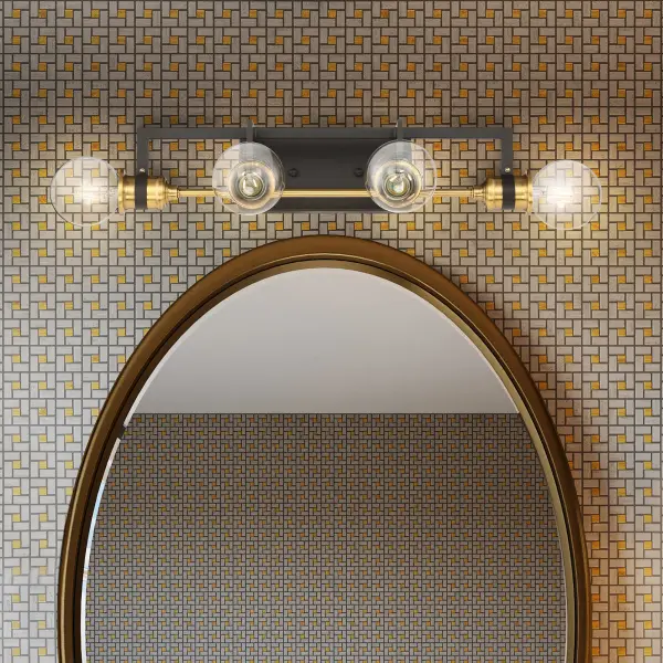 Intention 4-Light Vanity Light in Warm Brass and Black - Image 7