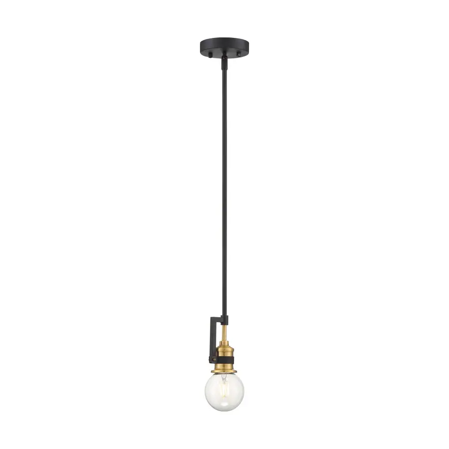 Intention Mini Pendant - Warm Brass & Black - Image 1