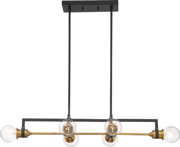Intention 6-Light Island Pendant in Warm Brass and Black - Image 4