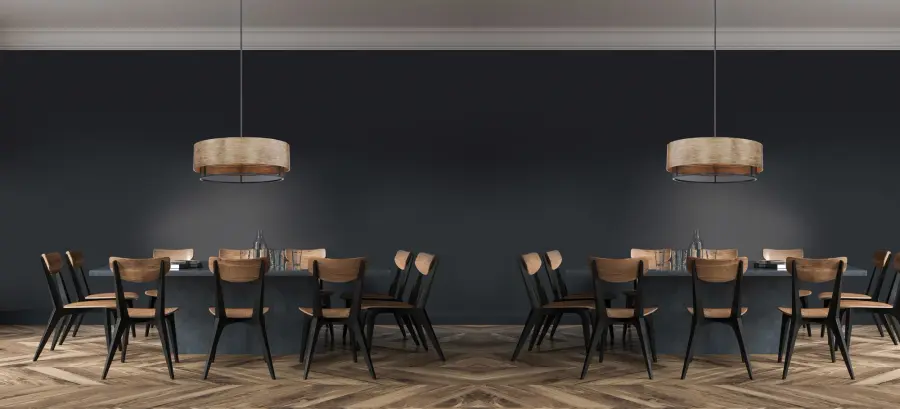 Barrique 5-Light Pendant - Black with Honey Wood Finish - Image 8