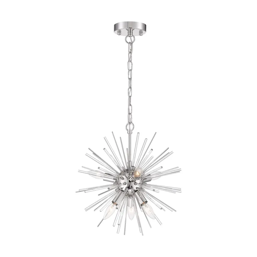 Elegant Contemporary Chandelier with Striking Glass Rod Design - Image 1