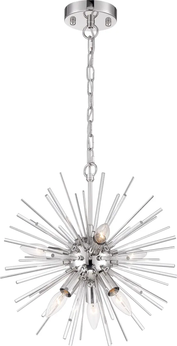 Elegant Contemporary Chandelier with Striking Glass Rod Design - Image 3