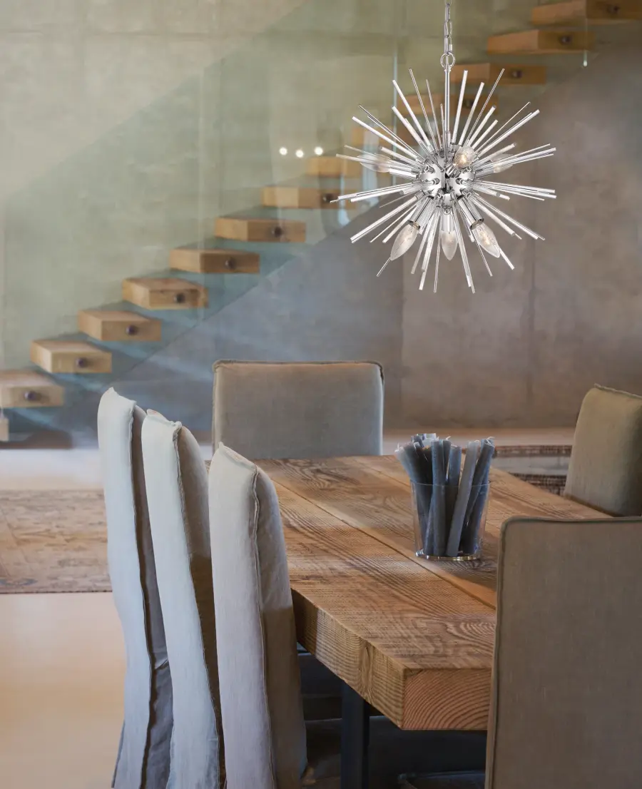 Elegant Contemporary Chandelier with Striking Glass Rod Design - Image 5