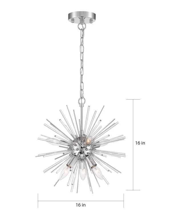 Elegant Contemporary Chandelier with Striking Glass Rod Design - Image 7