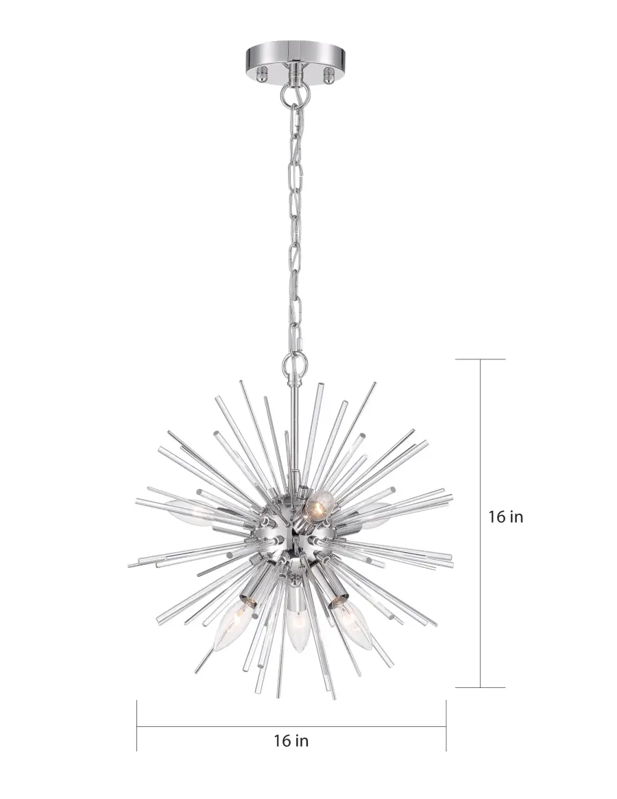 Elegant Contemporary Chandelier with Striking Glass Rod Design - Image 7