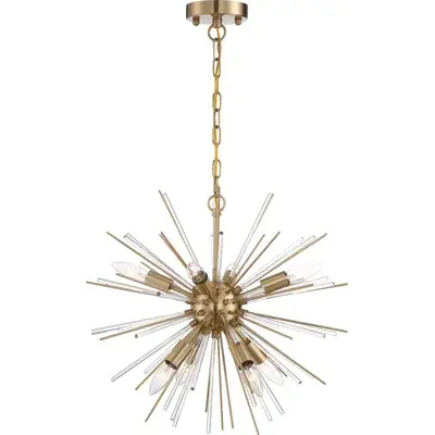 Space Age Elegance: Striking Starburst Design with Vintage Brass & Glass - Image 2
