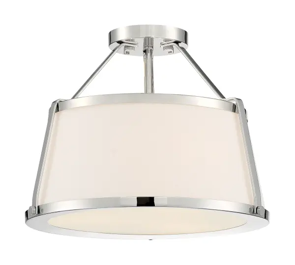 Cutty 3-Light Semi-Flush Ceiling Fixture in Polished Nickel - Image 3