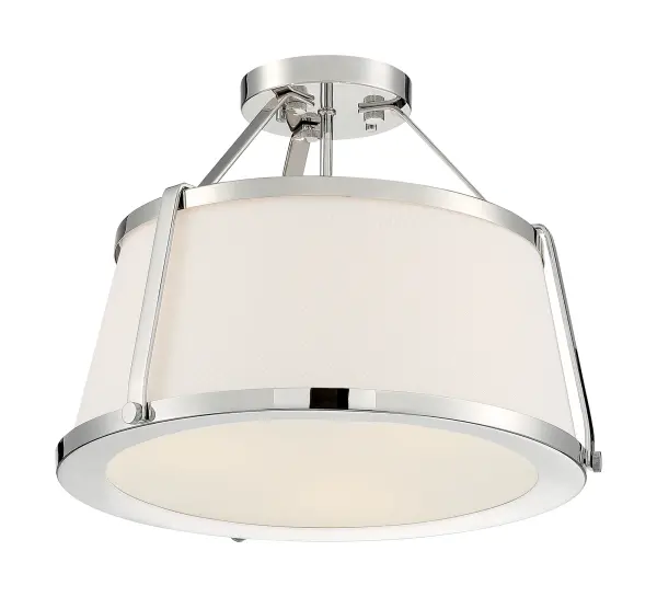 Cutty 3-Light Semi-Flush Ceiling Fixture in Polished Nickel - Image 4