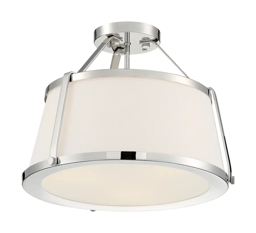 Cutty 3-Light Semi-Flush Ceiling Fixture in Polished Nickel - Image 4
